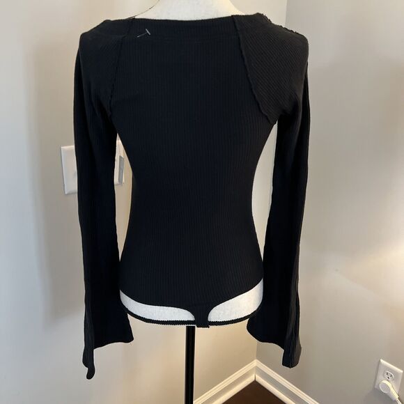 NWT Free People Thermal Bodysuit Black Size Small - Picture 6 of 9
